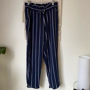 ZARA Navy & White Striped Pants